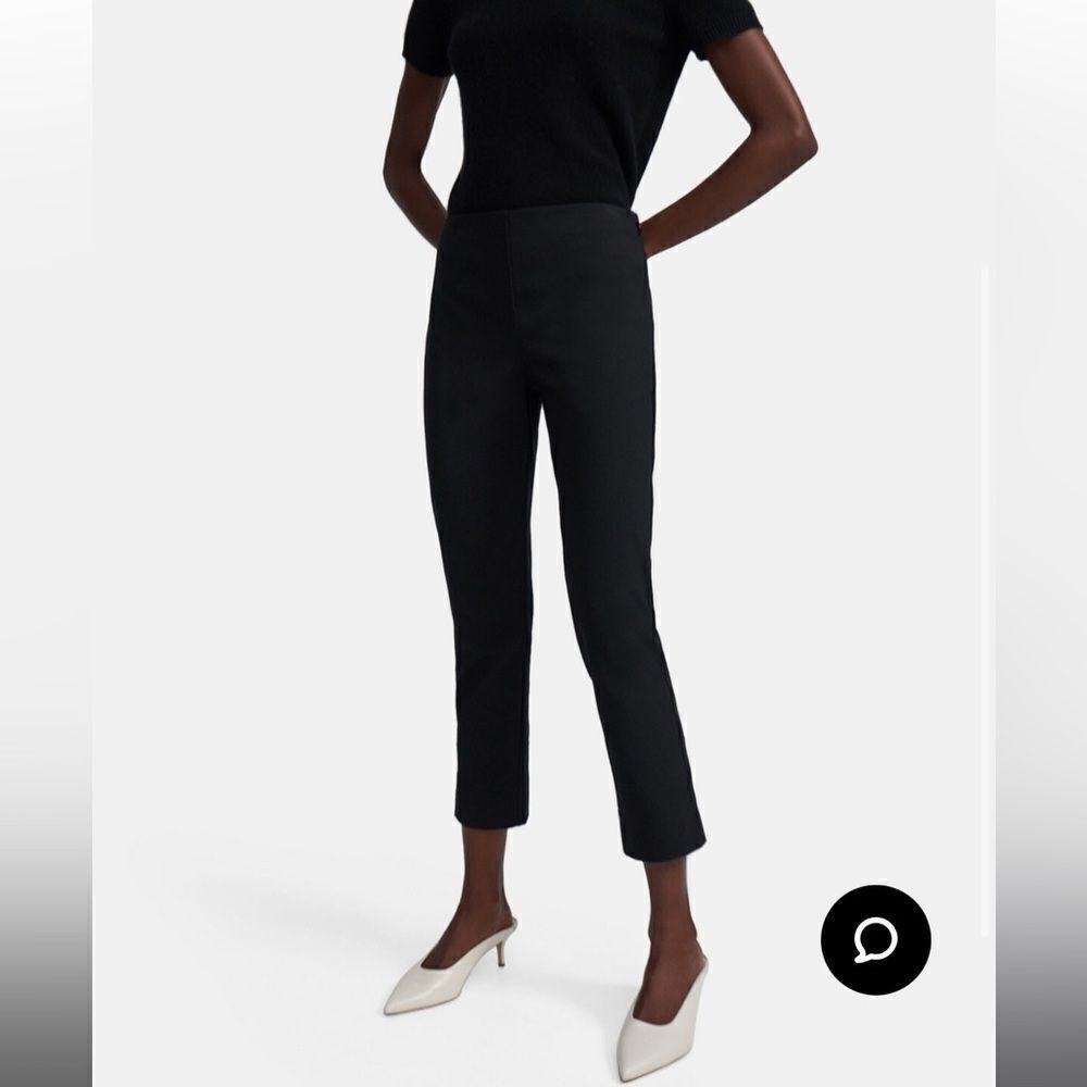 NWT THEORY SIZE 12 Skinny Legging in Eco Stretch Cotton black pants mid rise